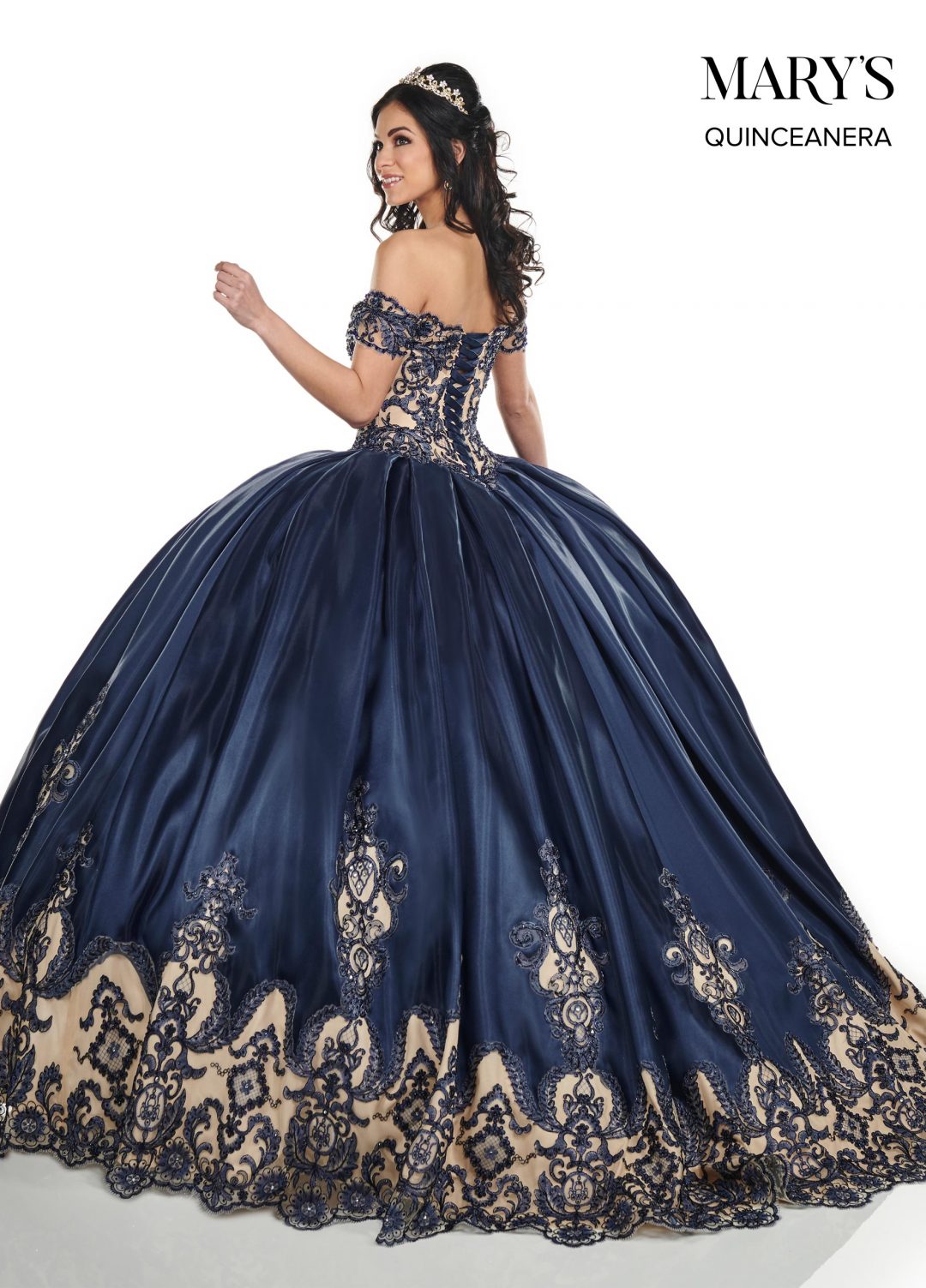 Marys Quinceanera Dresses In Navy/Nude Or Burgundy/Nude Color - Toledoz ...