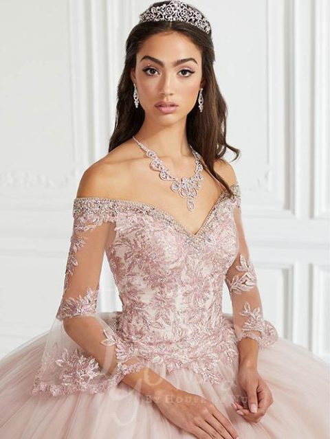 Lace Bell Sleeve Quinceanera Dress Toledoz Boutique 8667